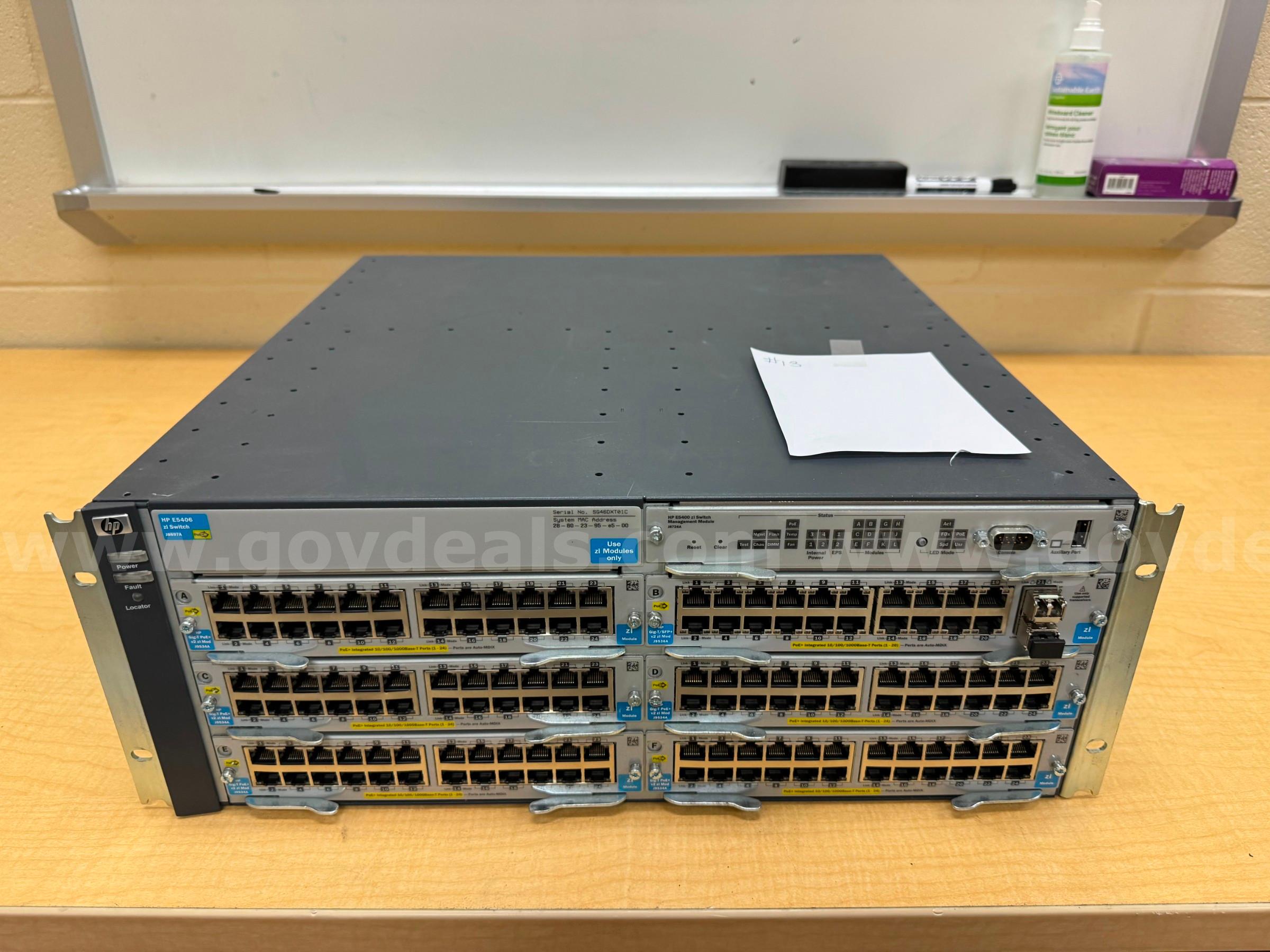 HP Procurve ZL Switch Chassis Lot HP E5406 Government Surplus Auction - Photo #2