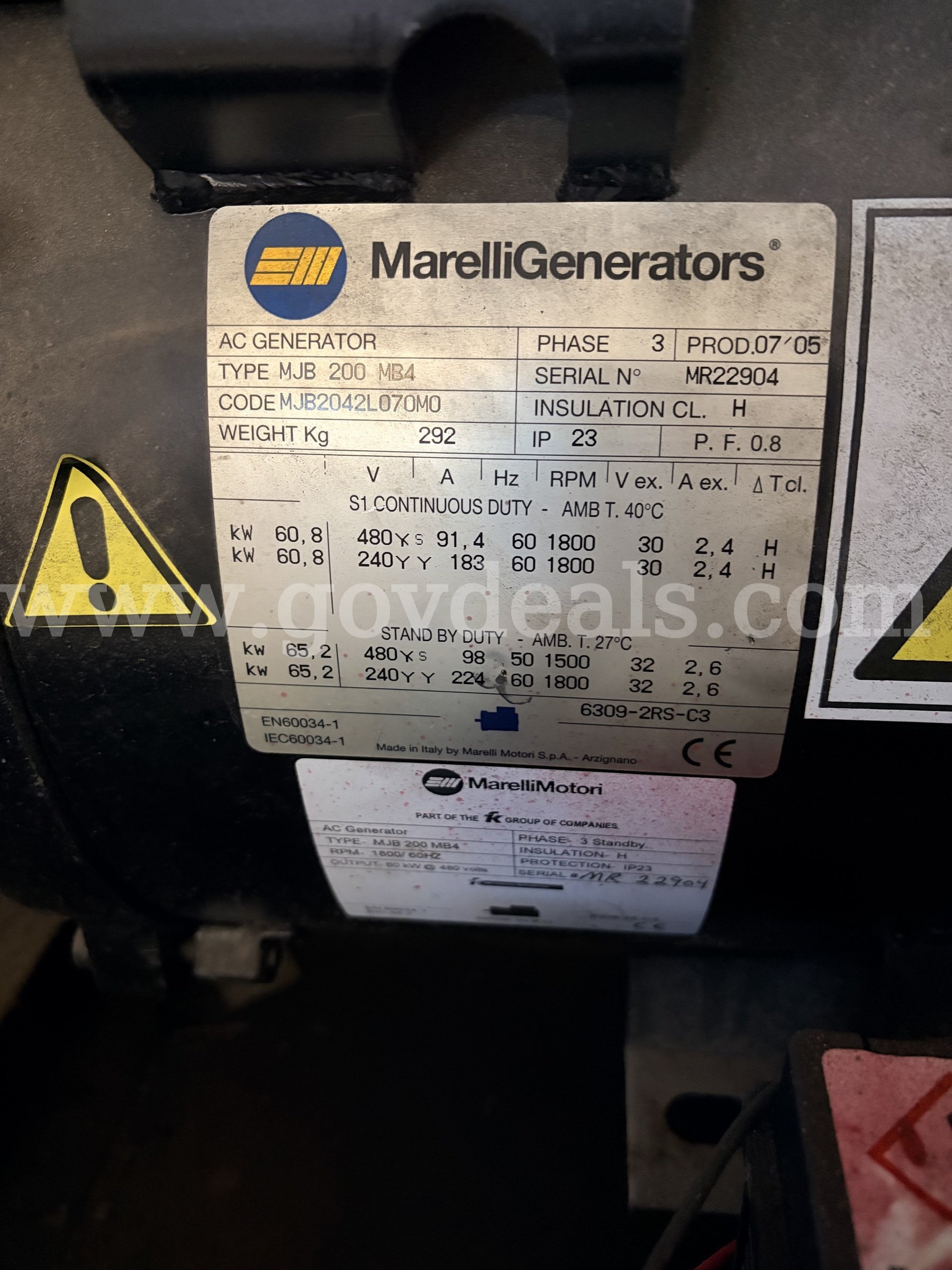 John Deere Portable Generator – Trailer Mounted John Deere 4045TF270 Government Surplus Auction - Photo #3