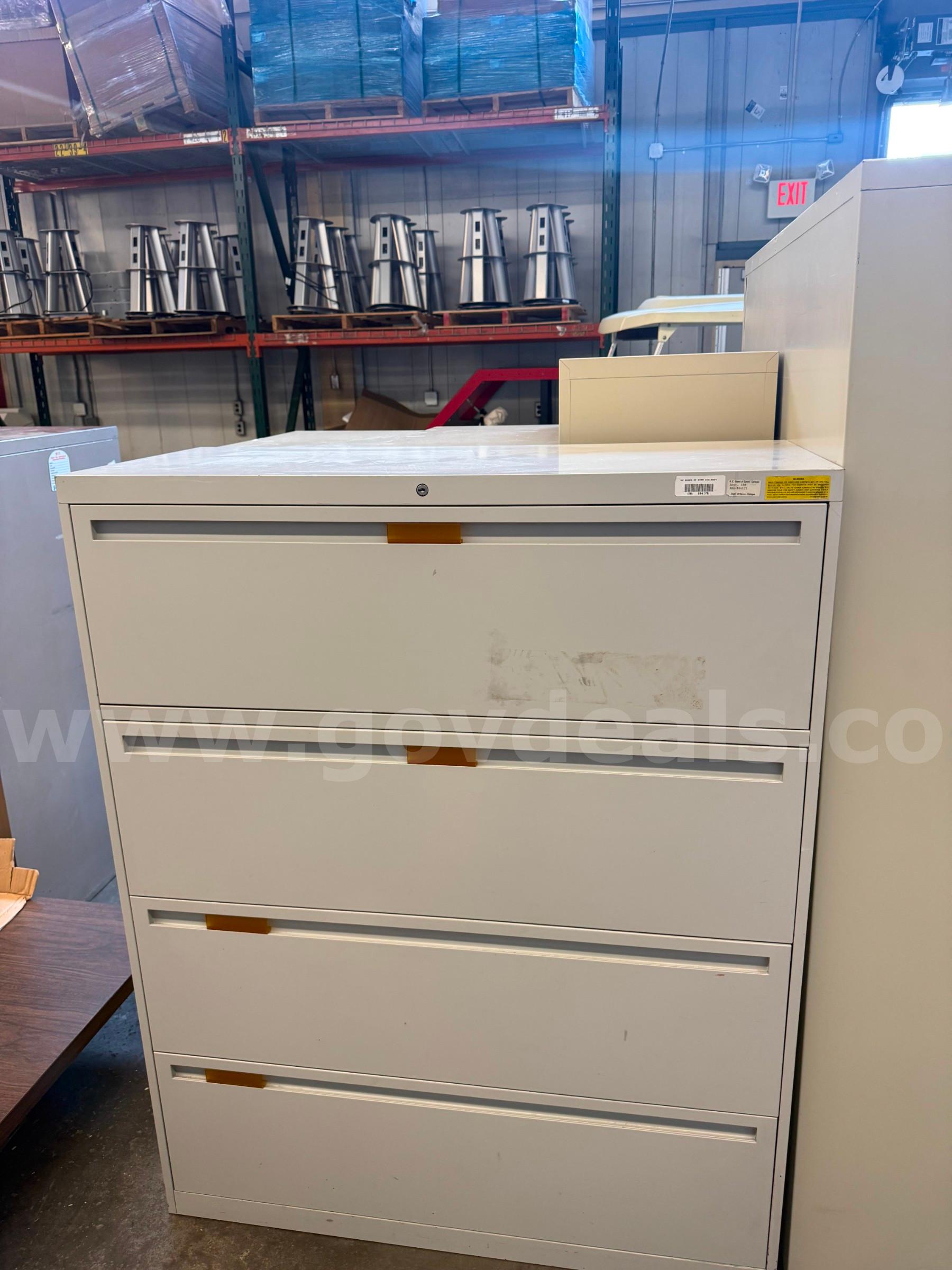 4-Drawer Metal Lateral Filing Cabinet   Government Surplus Auction - Primary Photo
