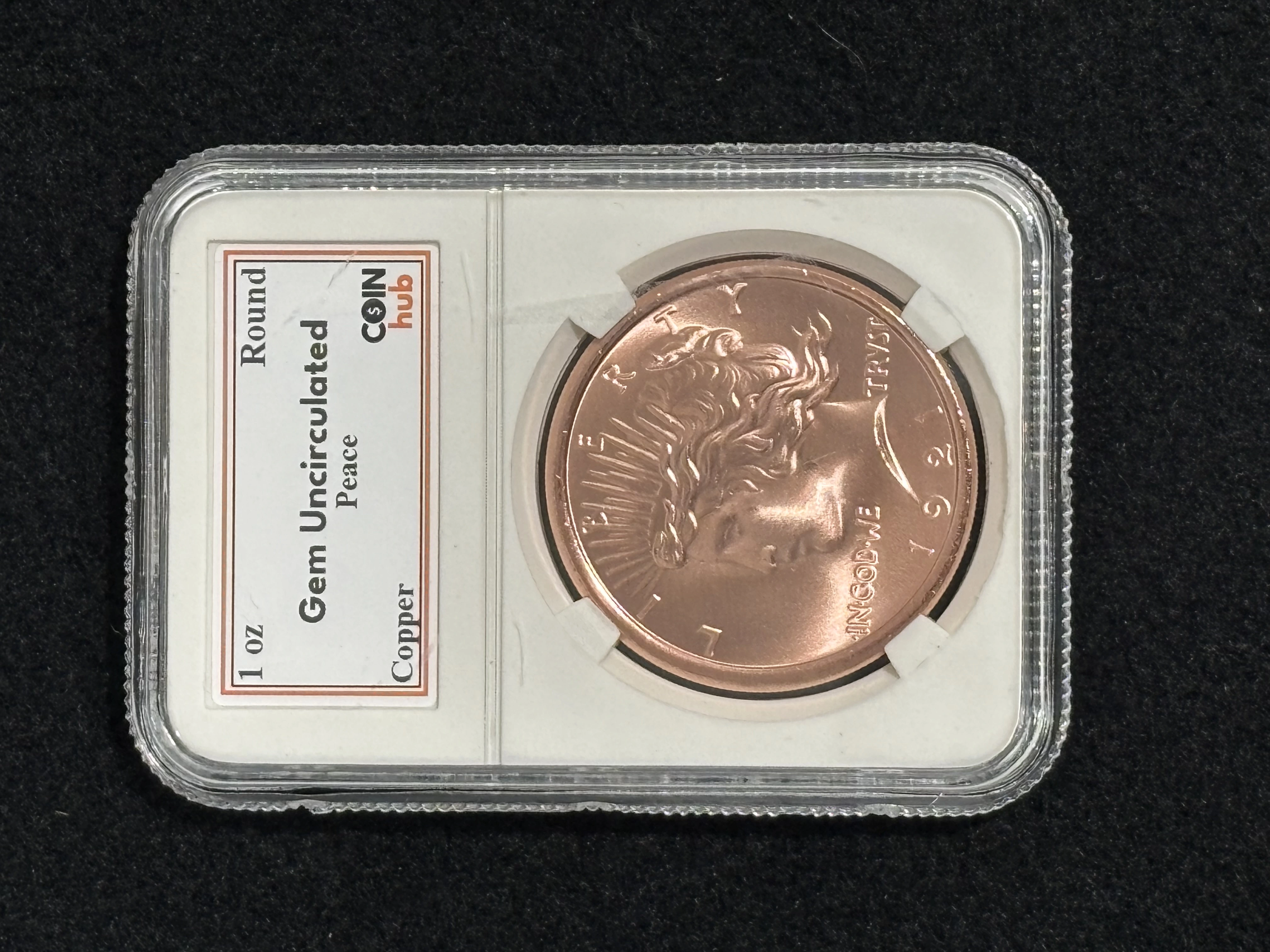 1 oz Copper Peace Dollar Round Gem Uncirculated 999 Fine Copper