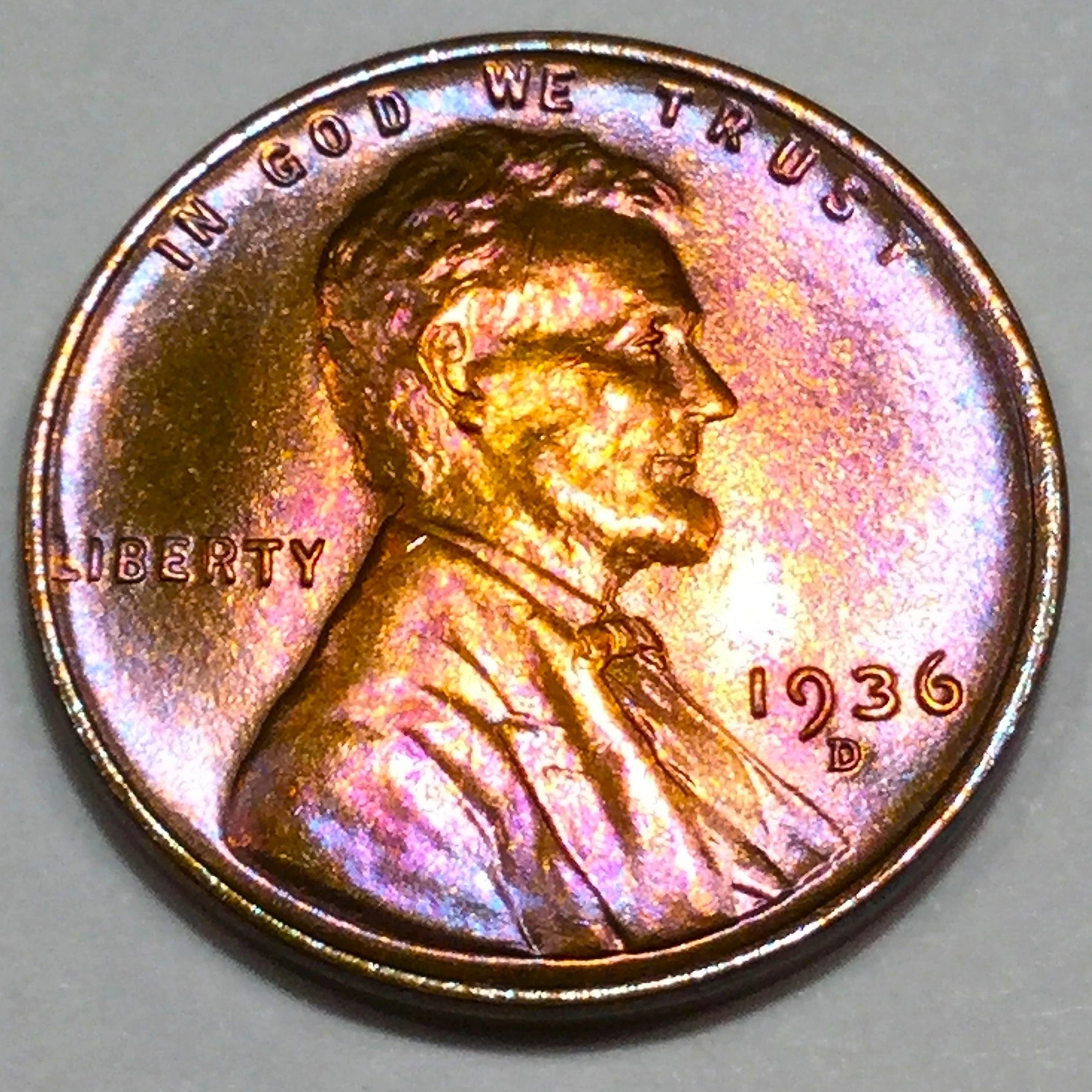 1936-D Gem Uncirculated Red Lincoln Wheat Cent Penny Beautiful Coin