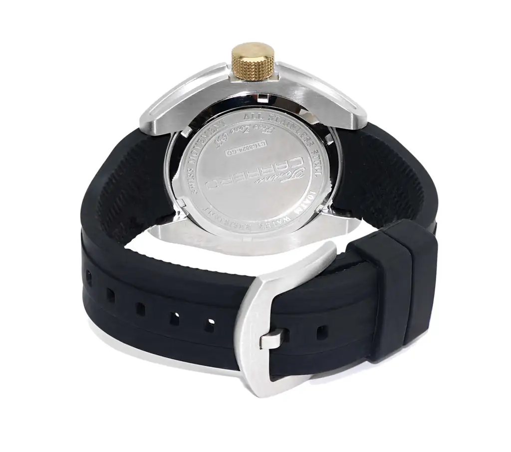 LeChateau, Men's Swiss Multi-Functiom Ronda X30 Movement, Gold Dial - Gold Bezel, Silicon Band,  C1G8824-GO - MSRP: $2,340.00 Case 340 Government Surplus Auction - Photo #5