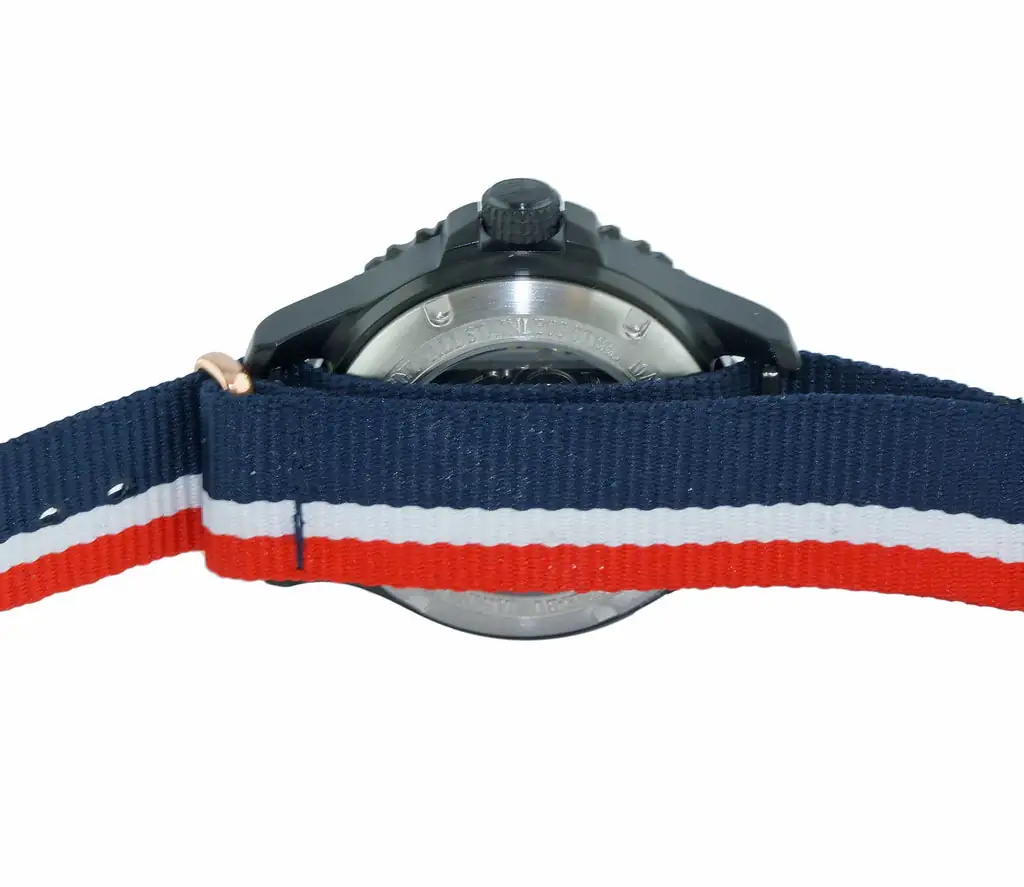 LeChateau, Men's TIME BOLD- X1, NH35 AUTOMATIC MOVEMENT,  IP-BLACK  BLUE/RED, C1B737BU-MR_NY - MSRP:  $2,340.00 Case 340 Government Surplus Auction - Photo #3