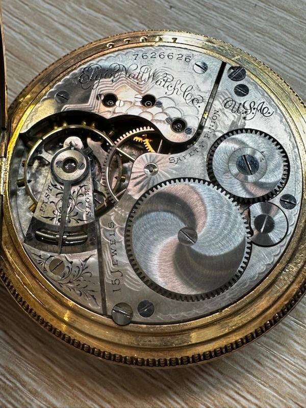 Elgin Gold-filled pocket watch - 15 jewels, 7626626 sold as is Elgin  Government Surplus Auction - Photo #4