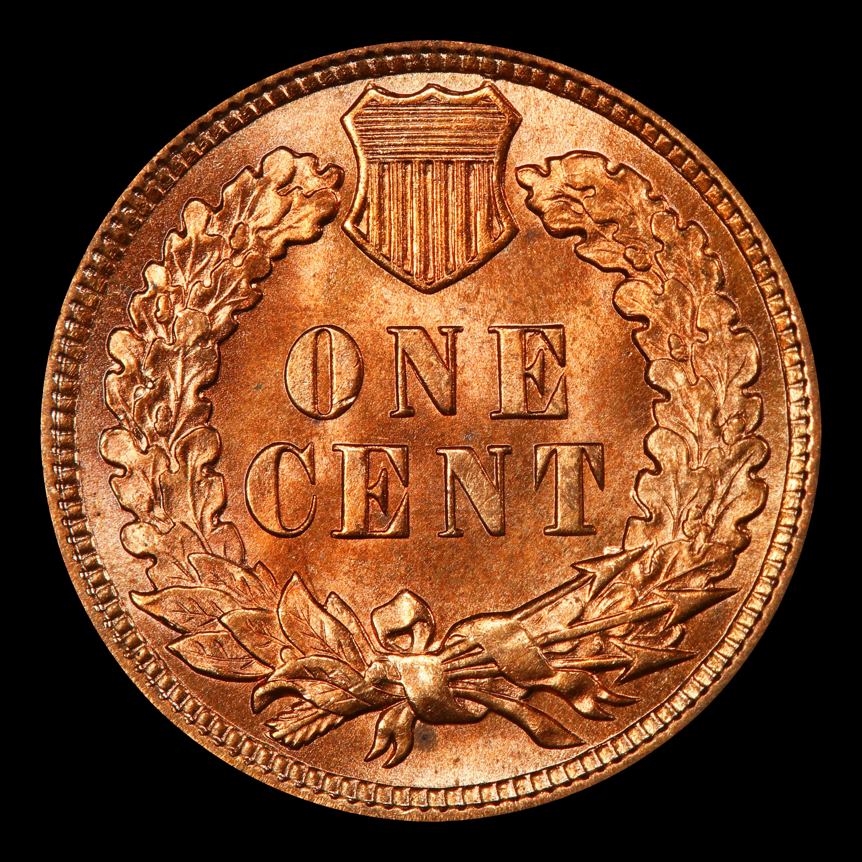 1906 Indian Cent . 1c Grades ms65 rd   Government Surplus Auction - Photo #3