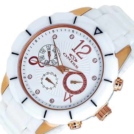 ONISS  Master Calendar, White High-tech Ceramic band and Stainless Steel Case with White Ceramic Bezel,  (MSRP: $ 550.00)