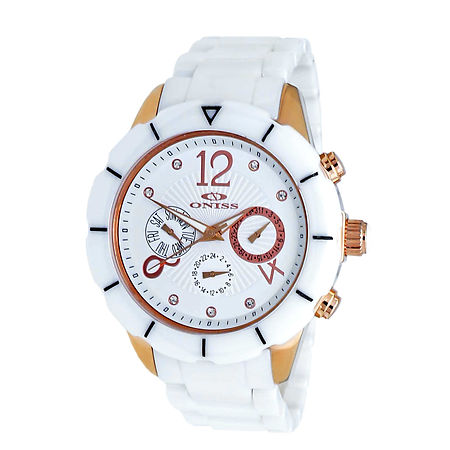 ONISS  Master Calendar, White High-tech Ceramic band and Stainless Steel Case with White Ceramic Bezel,  (MSRP: $ 550.00) Case 550 Government Surplus Auction - Photo #2