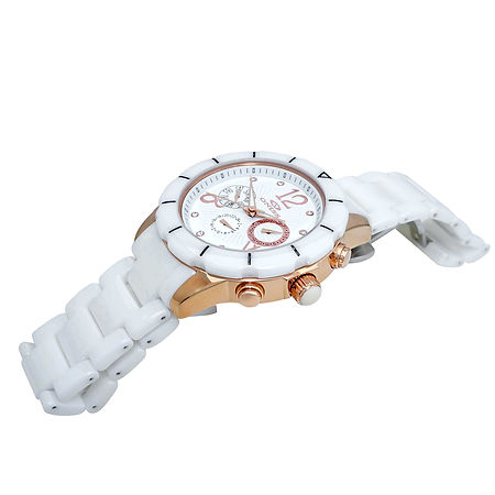 ONISS  Master Calendar, White High-tech Ceramic band and Stainless Steel Case with White Ceramic Bezel,  (MSRP: $ 550.00) Case 550 Government Surplus Auction - Photo #3