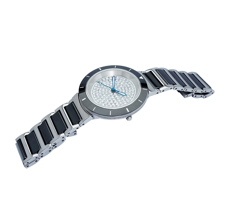 ONISS Ladies, Black High-tech Ceramic and Stainless Steel Case an Band, (MSRP:  $550.00) Case 550 Government Surplus Auction - Photo #3