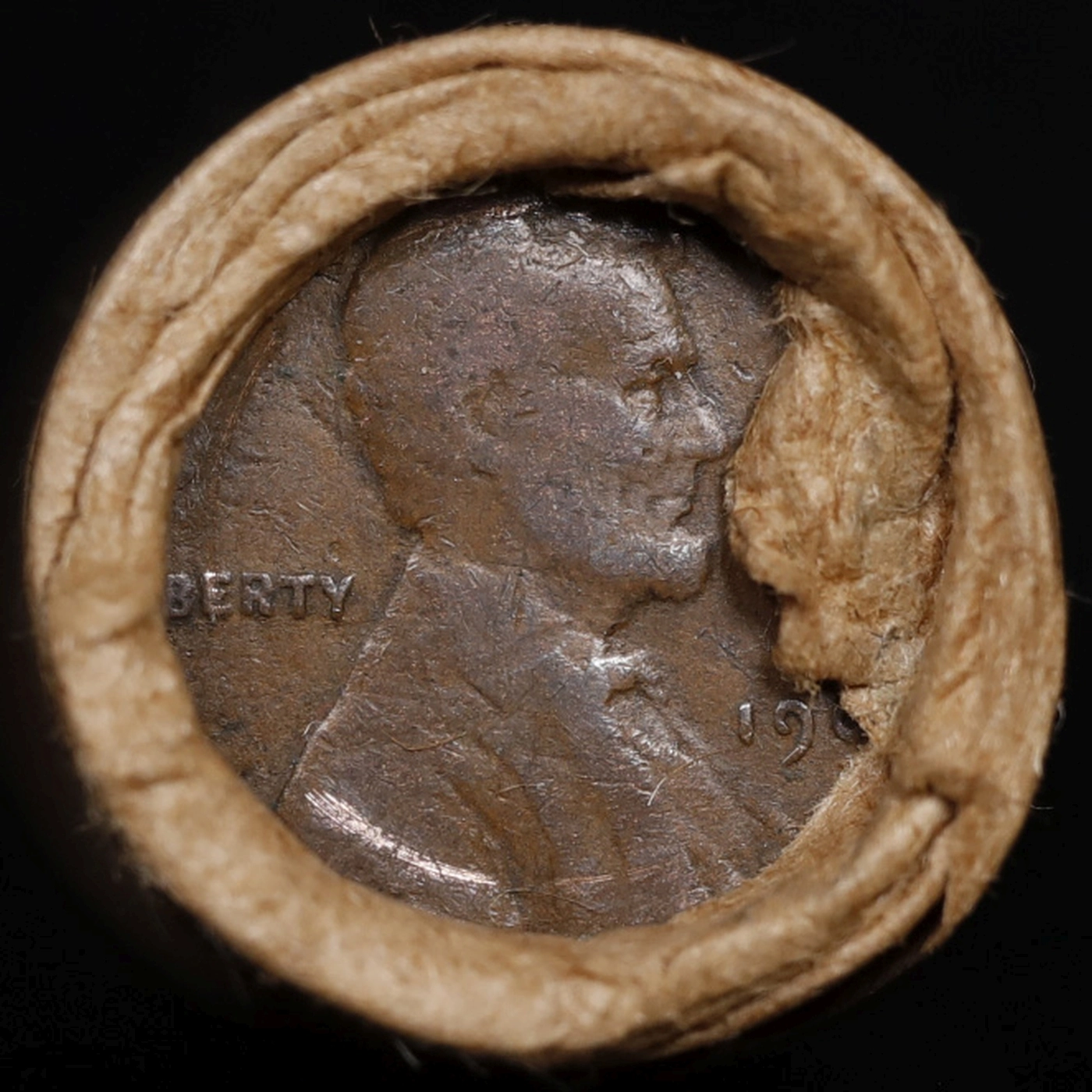 Lincoln Wheat Cent 1c Mixed Roll Orig Brandt McDonalds Wrapper, 1909-p end, Wheat other end Lincoln  Government Surplus Auction - Photo #2