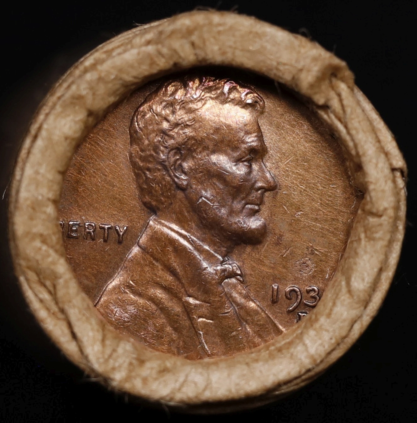 Lincoln Wheat Cent 1c Mixed Roll Orig Brandt McDonalds Wrapper, 1931-d end, Indian other end Lincoln  Government Surplus Auction - Photo #2