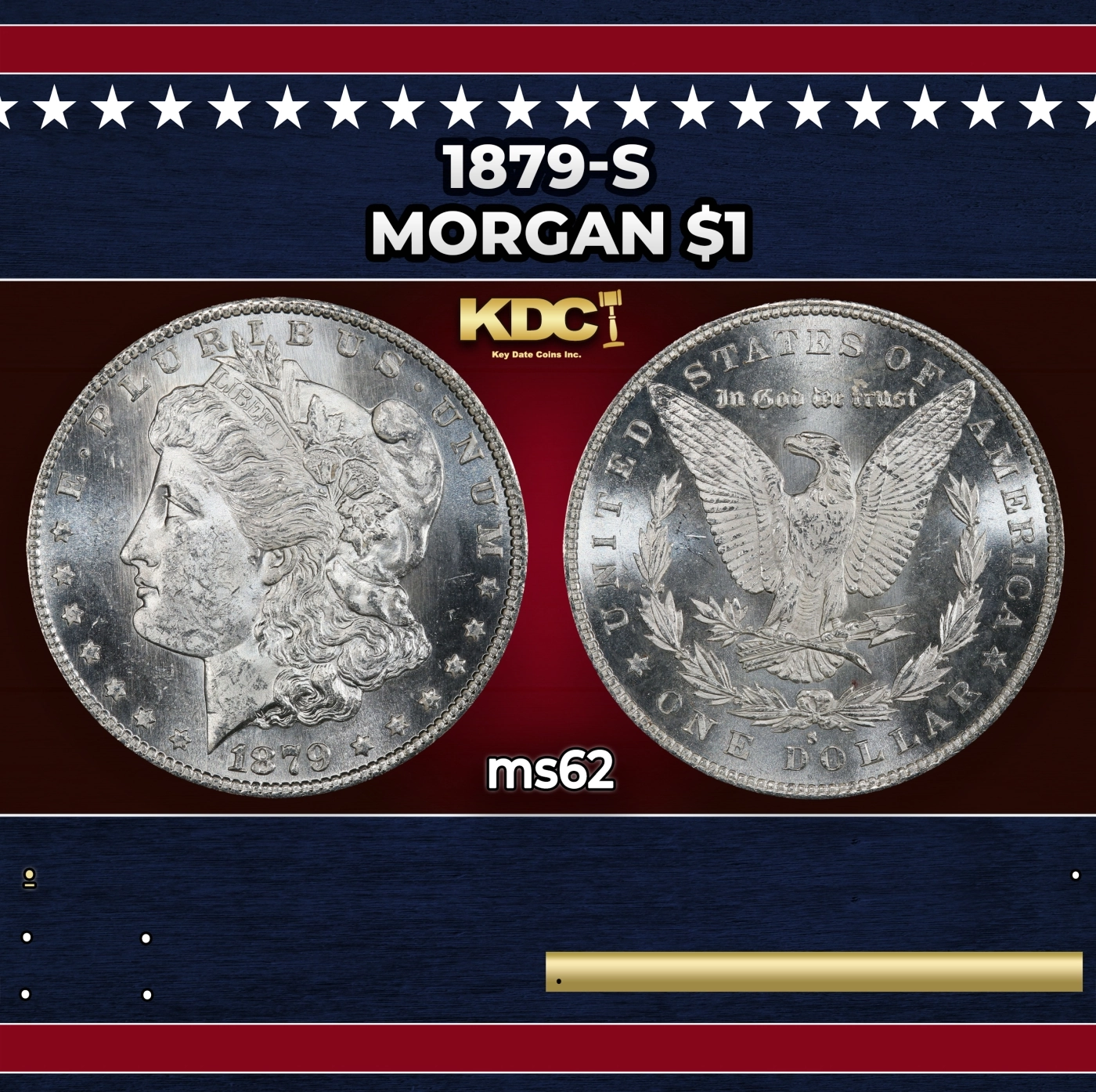 1879-s Morgan Dollar $1 Grades ms62