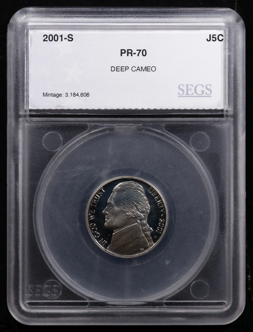 2001 US Silver Proof Set Graded pr70 DCAM By SEGS about 1.5 oz of pure silver 10 Coins   Government Surplus Auction - Photo #3