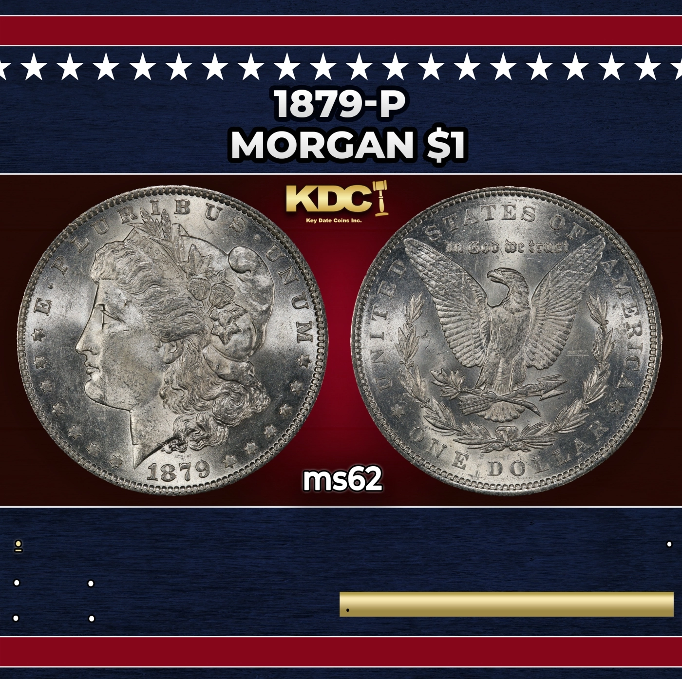 1879-p Morgan Dollar $1 Grades ms62