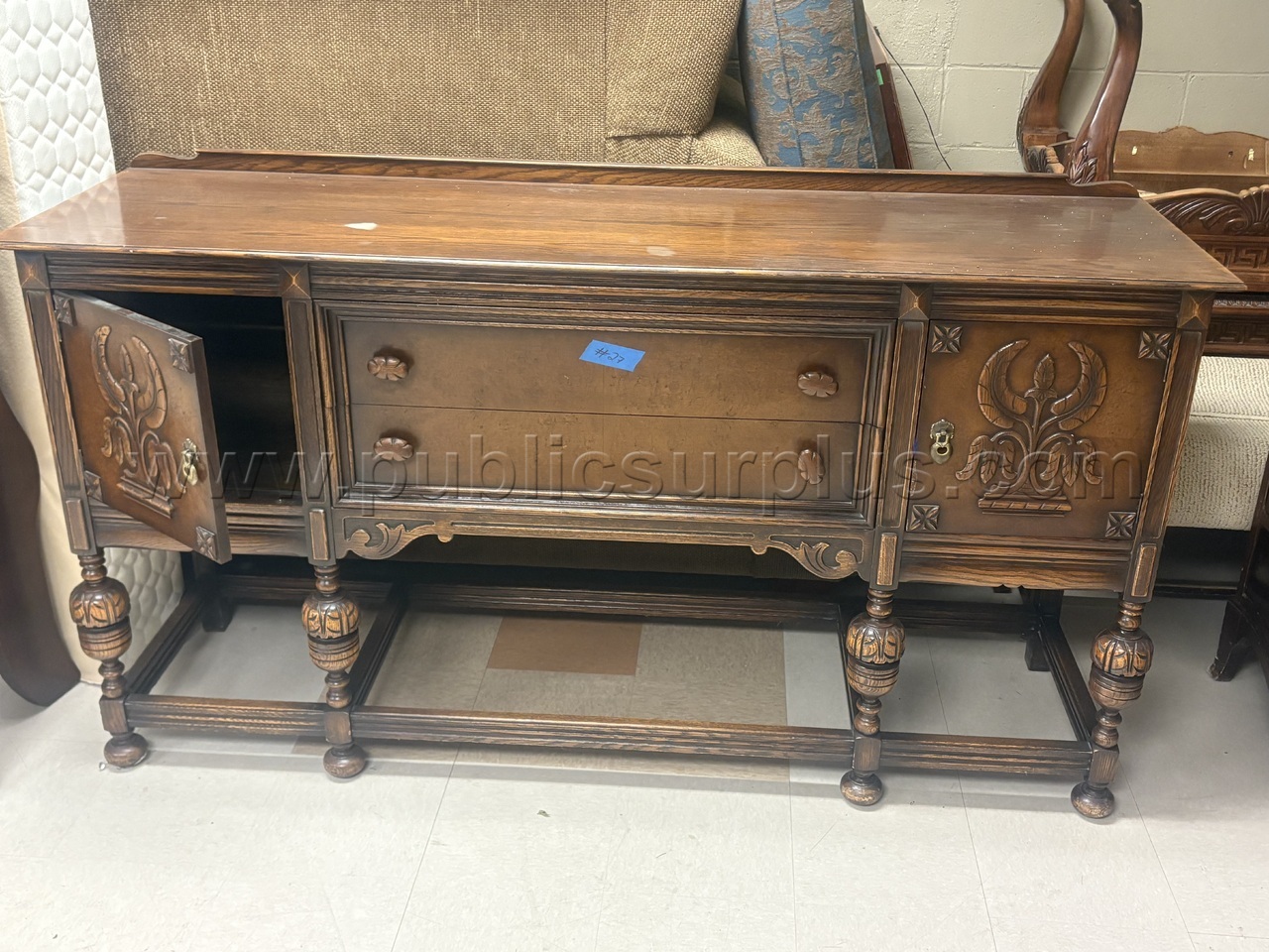 Antique Wooden Sideboard   Government Surplus Auction - Primary Photo