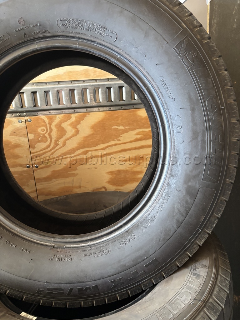 #2 - (1) Lot | (4) Michelin LTX M/S 2 245/75R17  245 Government Surplus Auction - Photo #2