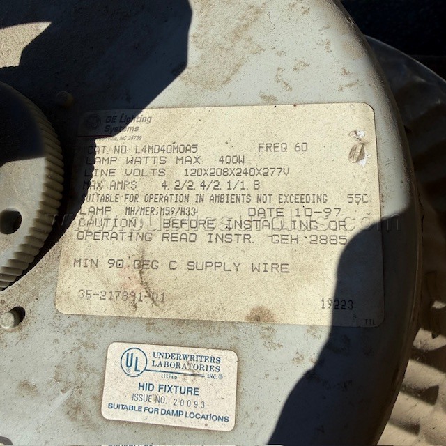 HID Fixture Big Light   Government Surplus Auction - Photo #4