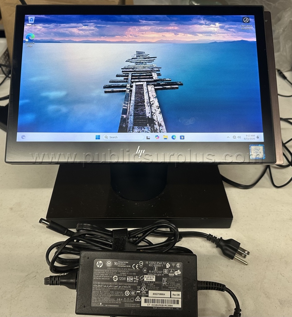 HP Engage One AIO 14" Touch Screen POS Computer 128GB SSD 8GB RAM WIN 11 Pro #5 Ram 128GB Government Surplus Auction - Primary Photo