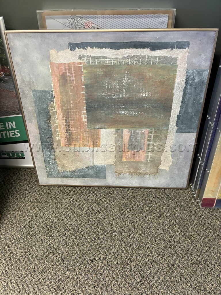 Utility Company Owned Surplus - Framed Abstract Artwork (28" x 30")   Government Surplus Auction - Primary Photo