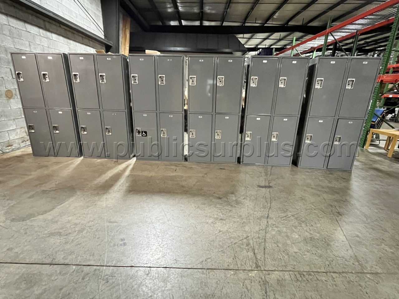 Lot of 6 Industrial Steel Storage Lockers   Government Surplus Auction - Primary Photo