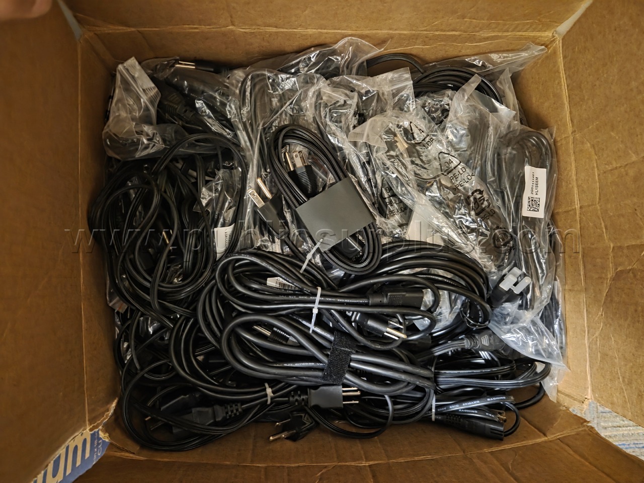 Box of Approximately (140) Computer Power Cables  140 Government Surplus Auction - Photo #2