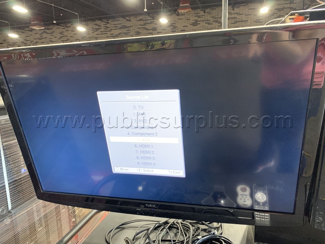 42" NEC TV Monitors & Equipment on Cart /KK   Government Surplus Auction - Photo #3