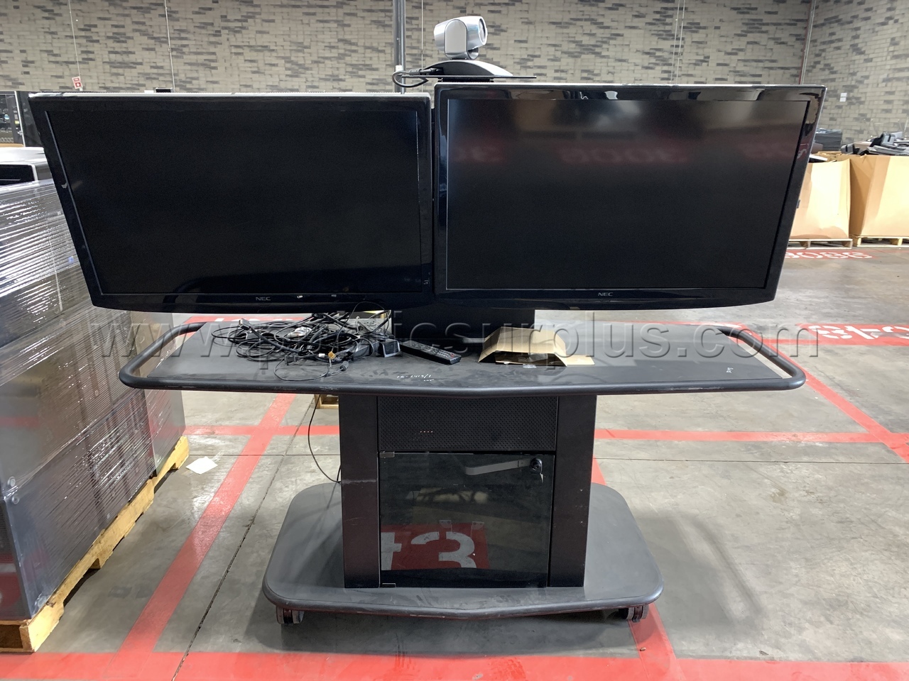 42" NEC TV Monitors & Equipment on Cart /KK   Government Surplus Auction - Photo #4