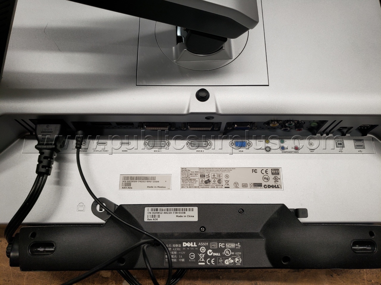 Dell Monitor 2408WFPb W/ Dell Speaker LOT 5160 Dell 5160 Government Surplus Auction - Photo #3