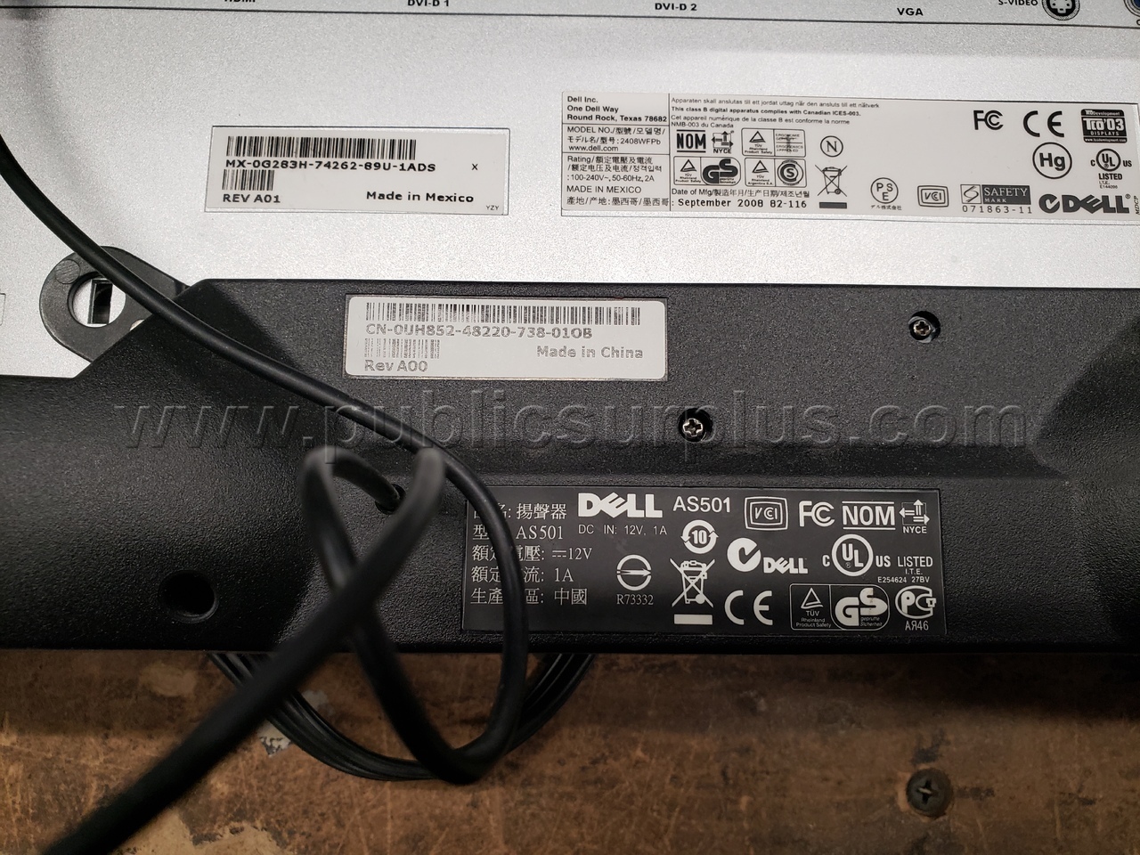 Dell Monitor 2408WFPb W/ Dell Speaker LOT 5160 Dell 5160 Government Surplus Auction - Photo #5