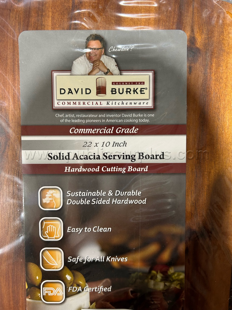David Burke Solid Acacia Serving Board (Set of 4) - F   Government Surplus Auction - Photo #2