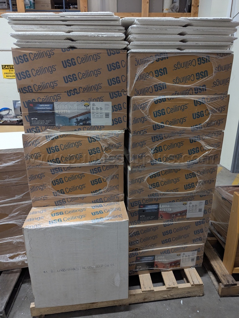 Pallet of USG Ceiling Tiles 2 ft. x 2 ft. - Luna Pedestals IV R72716   Government Surplus Auction - Photo #4