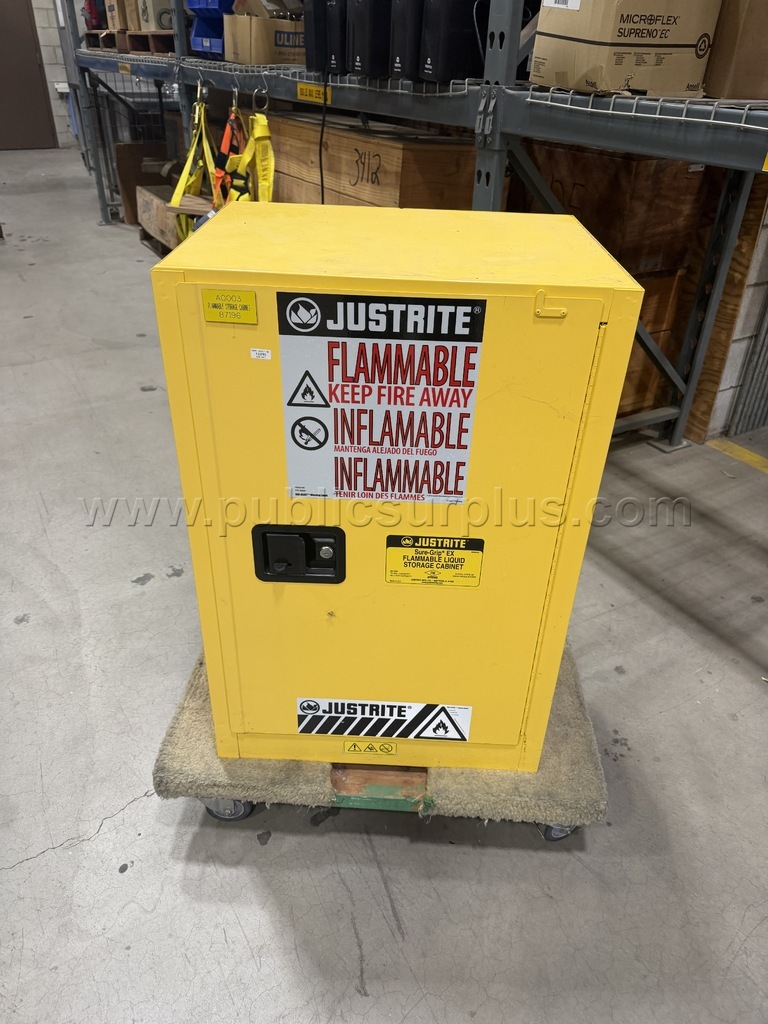 Justrite Sure-Grip EX flammable liquid storage cabinet   Government Surplus Auction - Primary Photo
