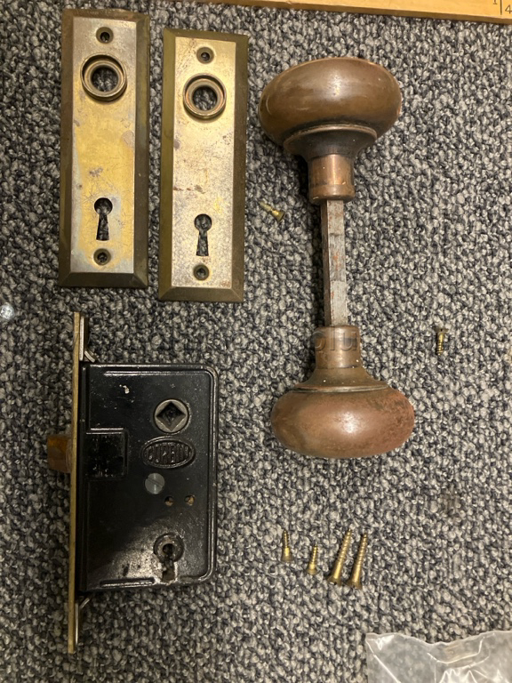 Vintage Corbin Mortise Door Lock Set #7 - J   Government Surplus Auction - Primary Photo
