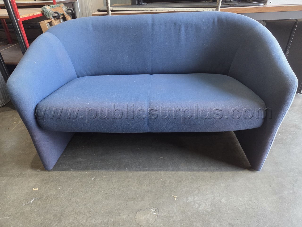 Blue Upholstered 2-Seater Couch