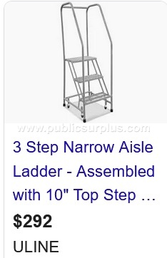 3 Step Rolling Safety Ladder   Government Surplus Auction - Photo #2