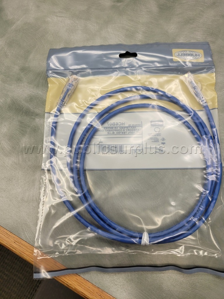 Patch Cord, Cat 6, Clear Boot, Blue, 7.0 ft. BOX of 50 Caterpillar  Government Surplus Auction - Photo #2
